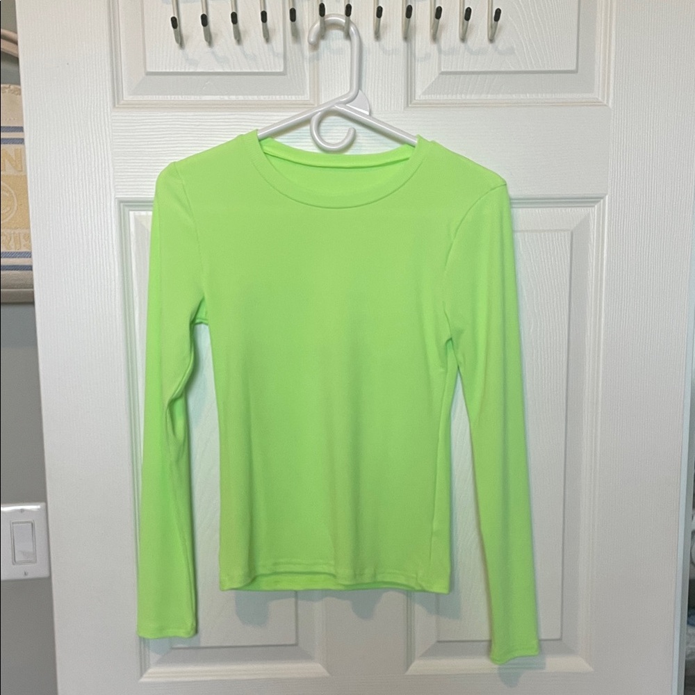 Women's Long Sleeve Neon Green Top